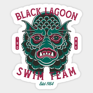 Black Lagoon Swim Team - Vintage Traditional Tattoo - Horror Sticker